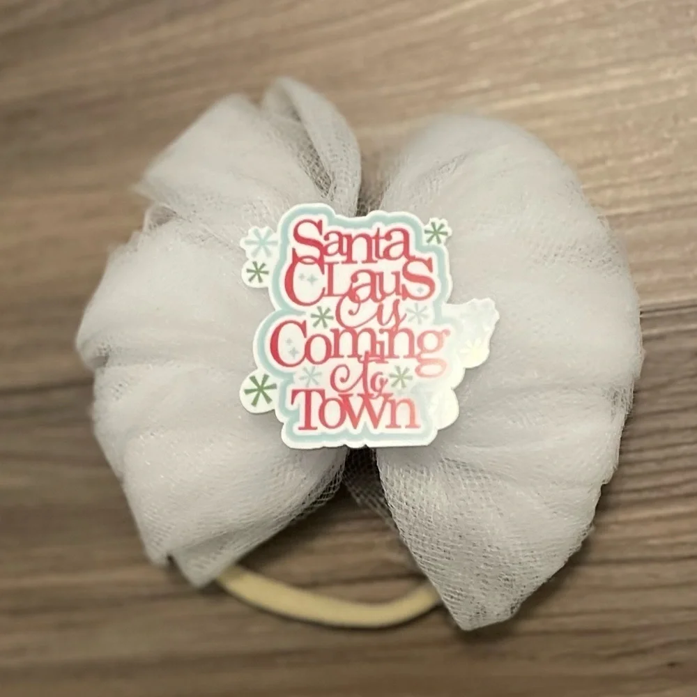 White and Red Holiday Head band or tie Accessory